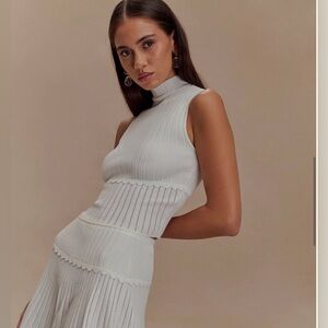 Meshki Pointelle Knit Top - Ivory BRAND NEW Size L